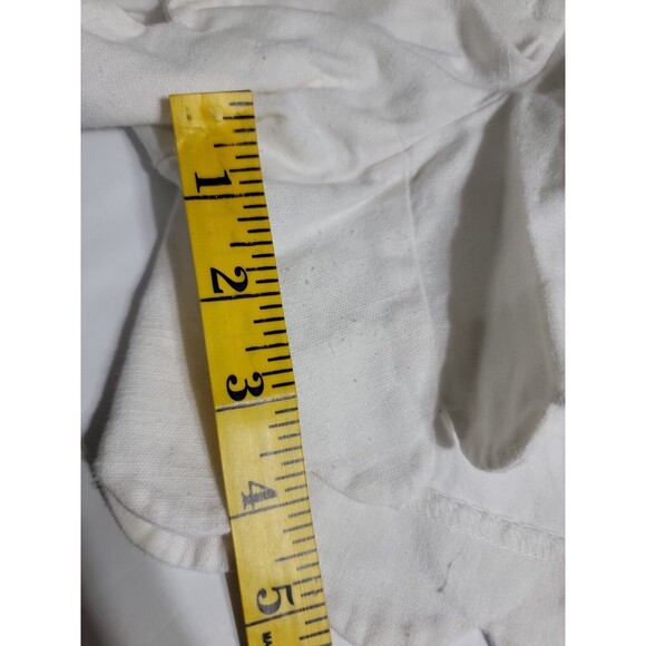 J Crew Womens Linen Blend Shorts Sz 8 Ivory White Scallop Hem Mid Rise - Picture 6 of 6